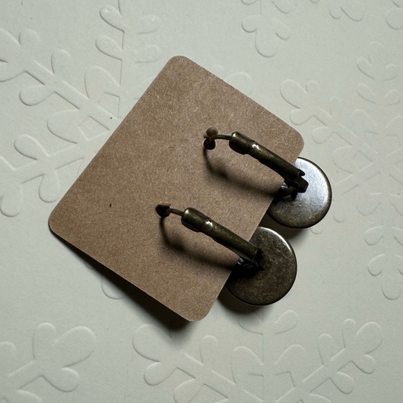 ❄️ Sale! NEW Merry Christmas Holiday Leverback Antique Bronze & Glass Earrings - Picture 2 of 8